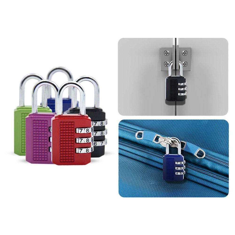 Lock 3 Dial Digit Password Lock Dormitory Cabinet Lock Backpack Zipper Lock Luggage Padlock