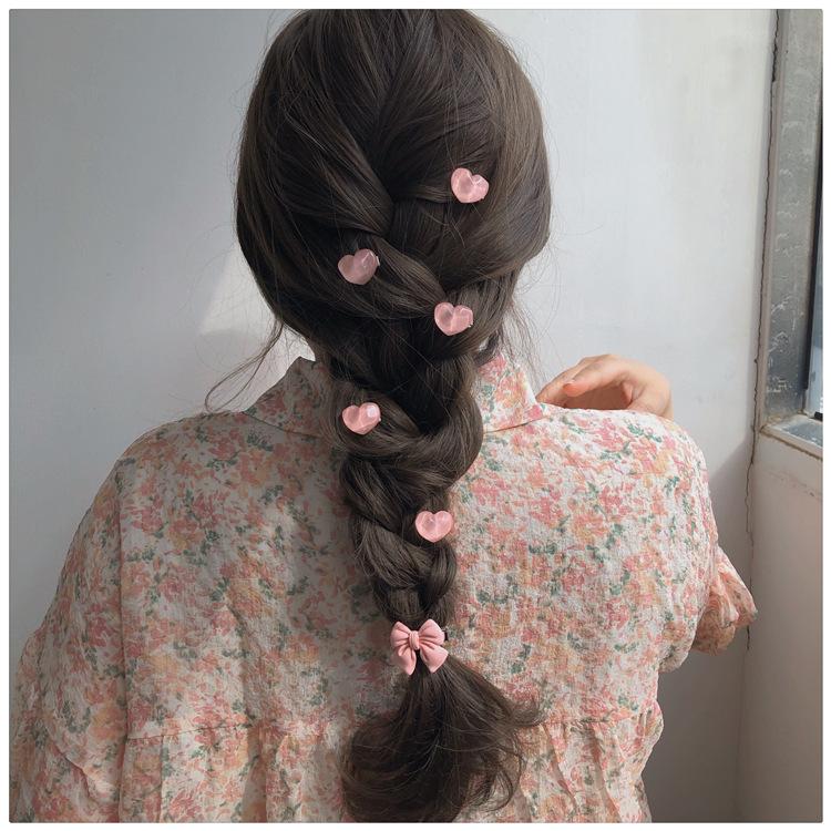 5PCS New Lovely Cartoon Peach Bow Girls Hairpins Children Headwear Hairgrip Hair Accessories