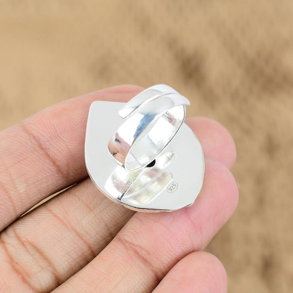 Gift For Women Promise Adjustable Ring 925 Silver Natural Tiger'S Eye Gemstone