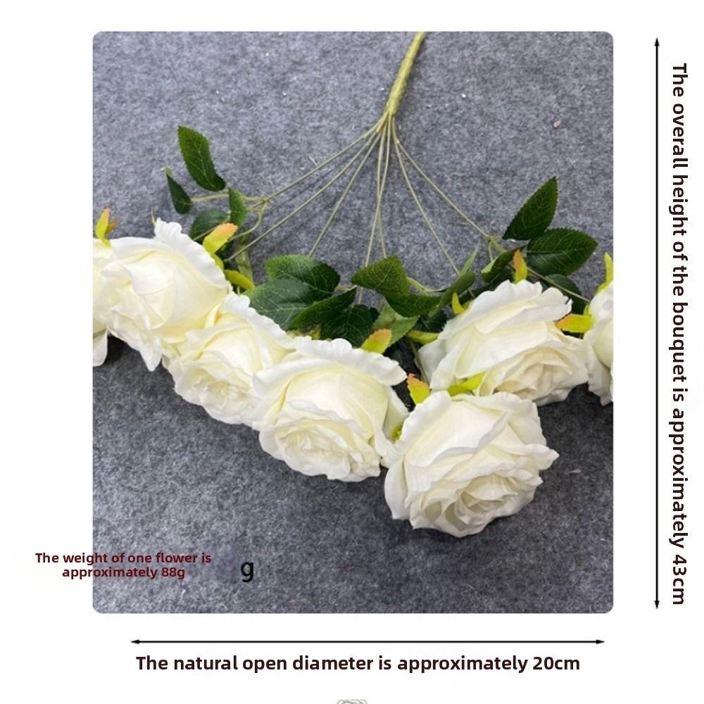 7 Heads Real Happy Rose Flower Mini 9 Colors Valentine's Day Flowers Photography Photo Gift Crystal Grass Bouquet