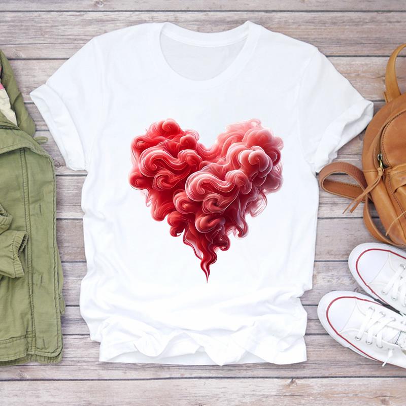 (Азиатский размер) Повседневные футболки с милым цветком в стиле 90-х, женская одежда, футболка с коротким рукавом, модные женские футболки с графическим принтом