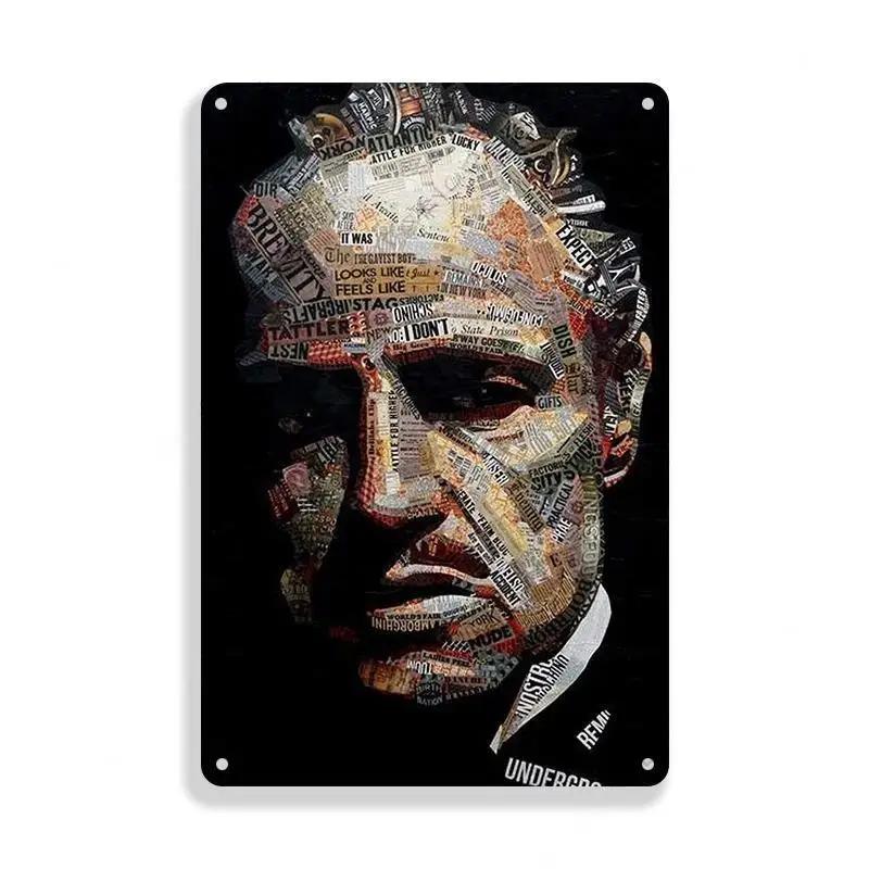 Retro Vintage Metal Tin Poster The Godfather Sign Plaque for Bar Club Home Wall Decor Classic Movie Wall Plate Pendant