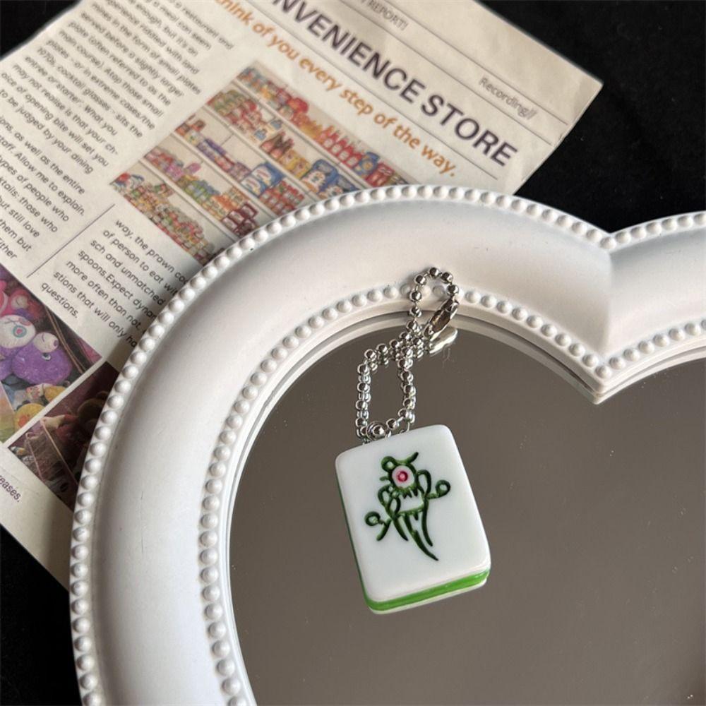 Брелок Lucky Mahjong из смолы, подвеска в китайском стиле, мини-брелок для ключей в стиле маджонг, подвесной аксессуар