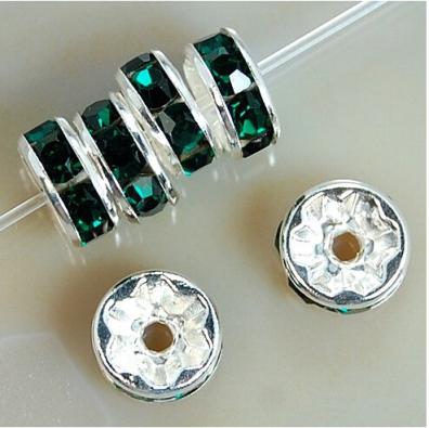 100Pcs 4/6/8/10mm Metal Crystal Beads Rhinestone Rondelle Spacer Beads For Jewelry Making Bracelet Necklace DIY Accessories
