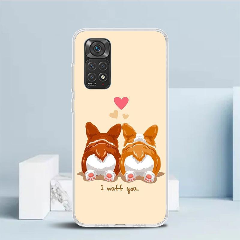 Cartoon Corgi Cute Dog Phone Case For Xiaomi Redmi Note 15 14 14S 13 12S 12 Pro Plus 11S 11 11T 11E 10S 10 + Soft TPU Back Cover