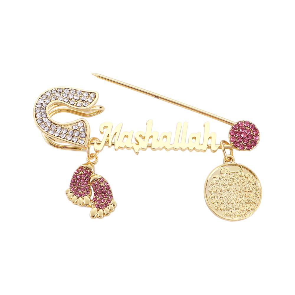 Ayatul Kursi Simple Mashallah Religious Style Brooch Zinc Zinc Alloy Tassel Letter Badge Fashion Jewelry