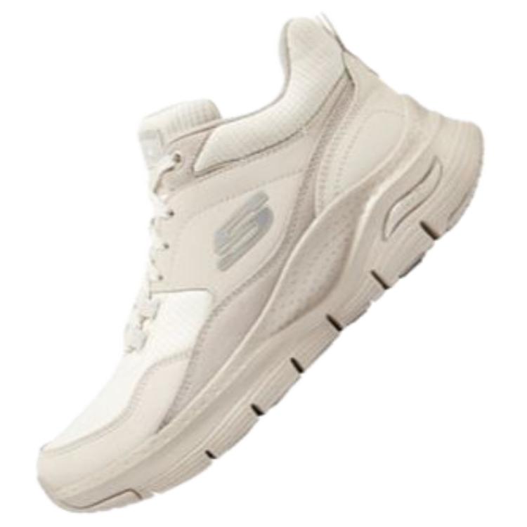 Skechers Arch Fit Ткань Синтетическая кожа Мягкие Удобные Полуботинки Повседневные Кроссовки Женские Белый 149775-NAT