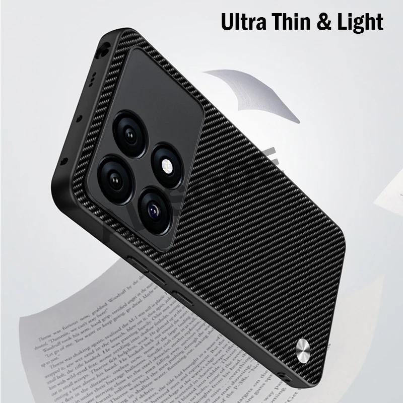 Чехол для POCO X7 Pro / F6 Pro 5G Роскошный защитный чехол из ПУ-кожи с текстурой волокна для Xiaomi POCO F6 X4 X5 X6 Pro Capa
