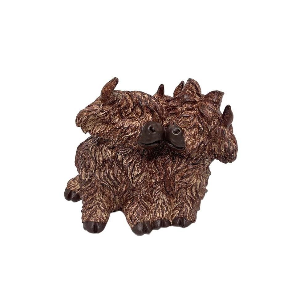 Cartoon Highland Cattle Ornament Resin Valentine's Day Ornament Highland Cow Figurine  Wedding
