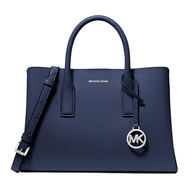 Michael Kors Рути RUTHIE Сафьяновая Кожаная Сумка Через Плечо с Логотипом Маленькая Женская Темно-Синяя