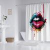 1Pc Quirky Lip Print Waterproof Shower Curtain Shower Partition Bathroom Privacy Protection With 12 Hooks Easy To Install