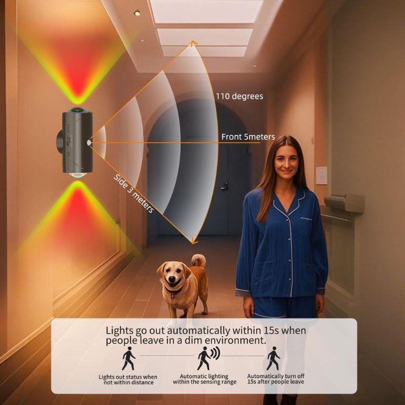 Светодиодный ночник с датчиком движения, меняющий цвет RGB, перезаряжаемый через USB, беспроводной настенный светильник для спальни, лестницы, прихожей, сада, магнитный светильник для ступеней