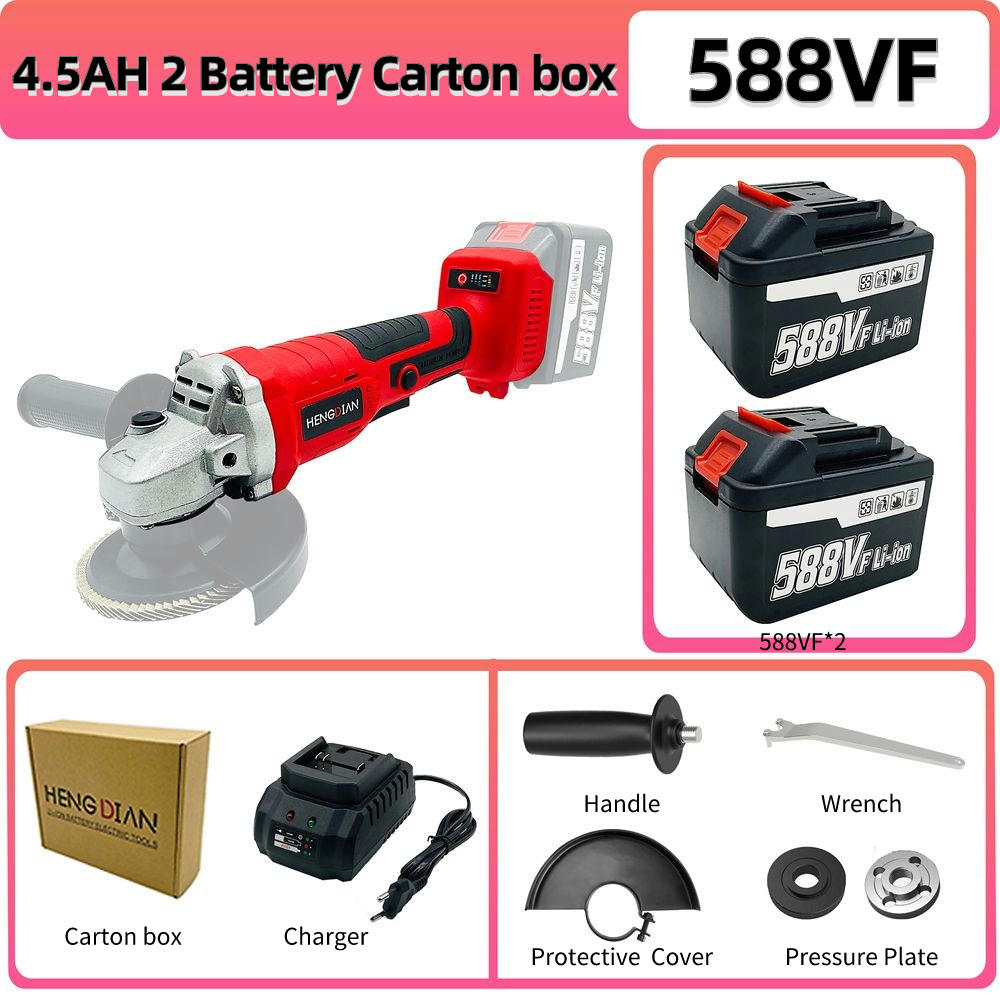 Угловая шлифовальная машина 125 мм, 21 В, аккумуляторная, бесщеточная электрическая угловая шлифовальная машина