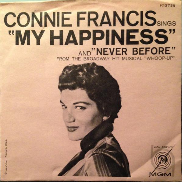 7-дюймовая пластинка CONNIE FRANCIS My Happiness Never Before K12738 MGM Records 1958 США Поп Б/у