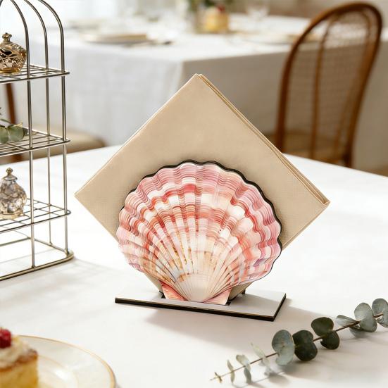 Ocean Themed Wooden Napkin Holder for Table, Summer Coastal Napkin Dispenser, Rustic Tissue Holder for Kitchen, Dining Room