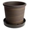 Горшок Mikawayaki KANEYOSHI из отечественной керамики Цветочный горшок Mikawayaki S Горшок коричневый 7 с пластиной [Сделано в Японии/Надежное качество] №.