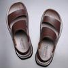 Brown Sandals Leather Casual Shoes Man Sandals 2024 Summer Men Sandals Beach Slipper Shoes for Men Luxury Shoes
