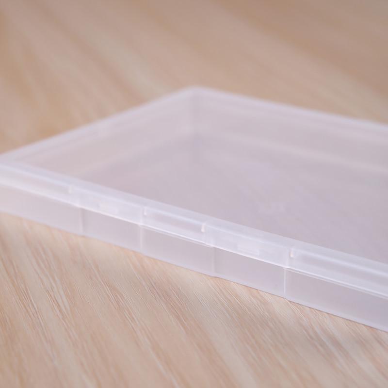 Rectangular Transparent Plastic Box for Jewelry Parts and Stationery, 1.7cm Height
