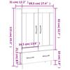 Highboard in Sonoma Oak Finish 27.4  x 12.2  x 45.3  (L x W x H) Particleboard
