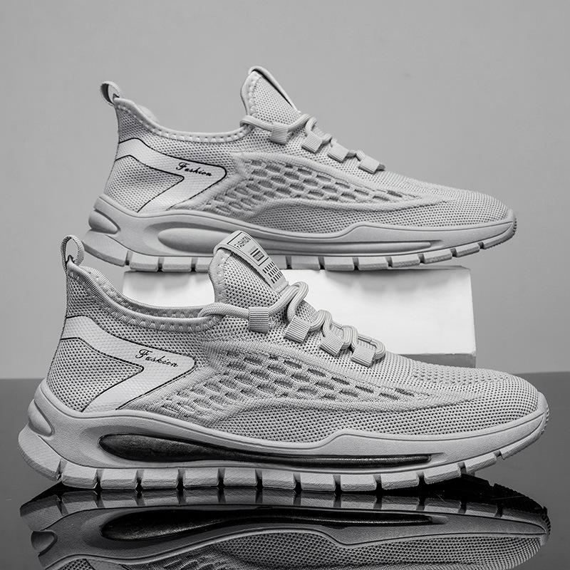 2025 Spring Men's Shoes New Mesh Fashionable Comfortable and Convenient One-pedal Leisure Sports Youth Lace-up Trendy Shoes