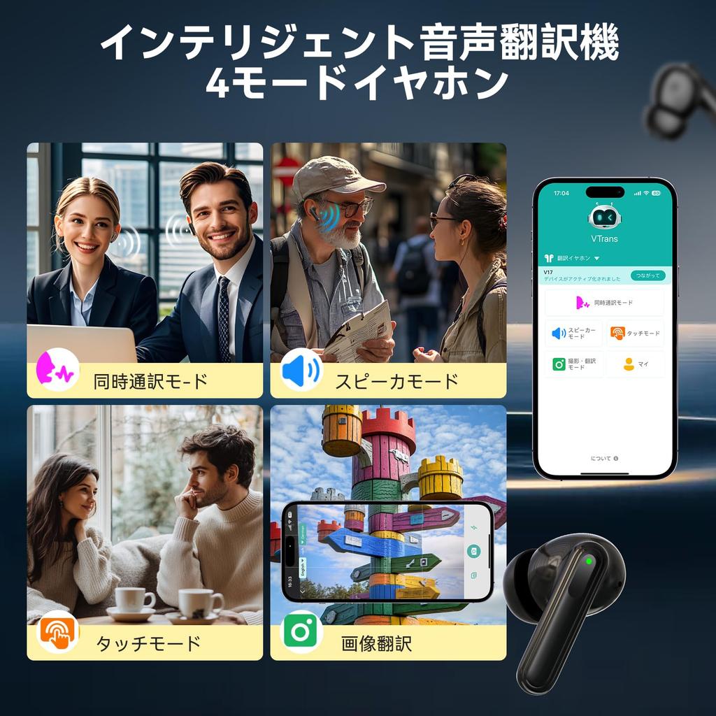 AUTOOSE Earphone Supports 150 Simultaneous Directional Noise Voice Bluetooth Dedicated Compatible with iOS Ideal for Overseas Travel and Business No