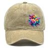 Colorful Flower Print Snapback Baseball Hat, Dad Hat Casual Slouchy Inelastic Lightweight Adjustable Sun Hat