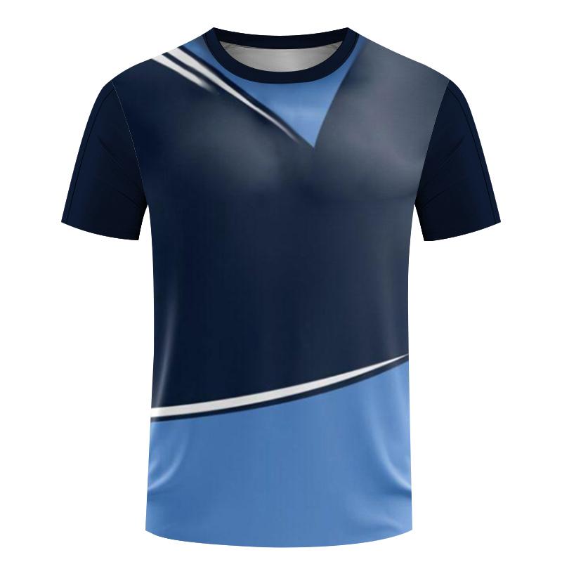 Table Tennis Sportswear Men's T-shirt 3D Printed Summer Short Sleeved Top Outdoor Fitness Badminton Training O-neck Top