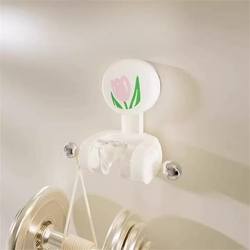 Tulip Shaped Suction Cup Shower Head Holder For Bathroom Wall Mount No Drill Removable Handheld Sprayer Bracket Base KTY