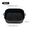 1pc Black Silicone Air Fryers Oven Baking Tray Square Replacement Kitchen Grill Pan Airfryer Kitchen Fried Chicken Basket Mat