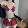 Сексуальный сексуальный студенческий uniform bra and underwear set нижнее белье Клетчатый бюстгальтер экзотический набор сексуальные стринги женское эротическое нижнее белье женский набор