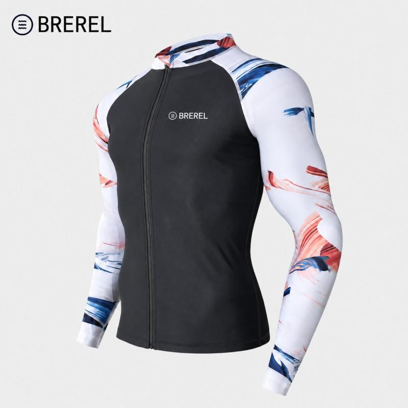 Mens UV Protection Rash Guard Set Long Sleeve Quick Dry Swimsuit Surfing Snorkeling Diving Swimming