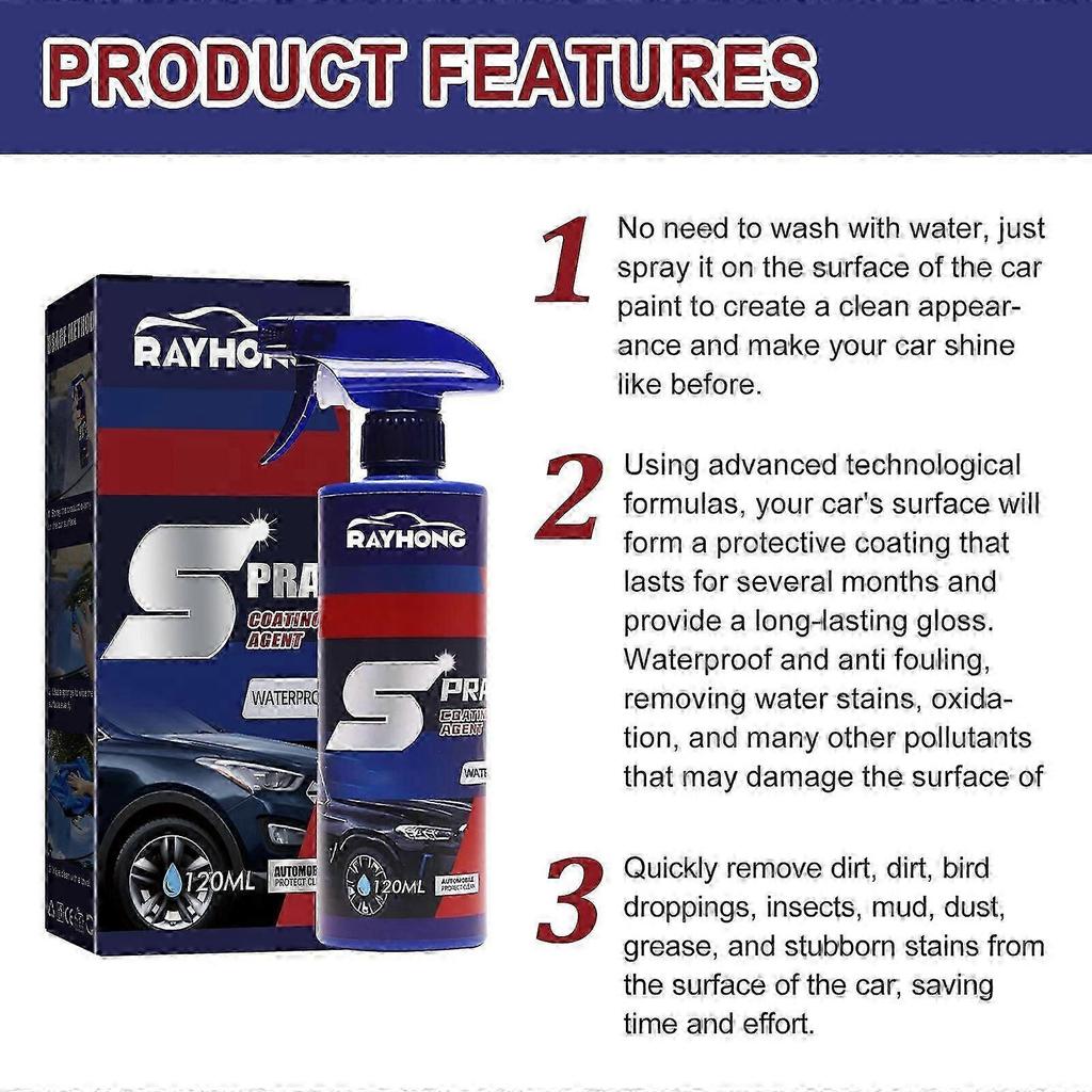 Nano Car Coating Spray - Long-Lasting Shine, Waterproof & Stain-Resistant Automotive Paint Protection, Easy Application for Dirt, Bird Droppings & Stu
