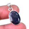 Подвеска из натурального голубого солнечного камня из стерлингового серебра 925 пробы 1,25 дюйма M4d67