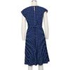 Women Polka Dot Print Midi Dress Crewneck Short Sleeve A-line Dress with Belt Summer Beach Swing Sundress