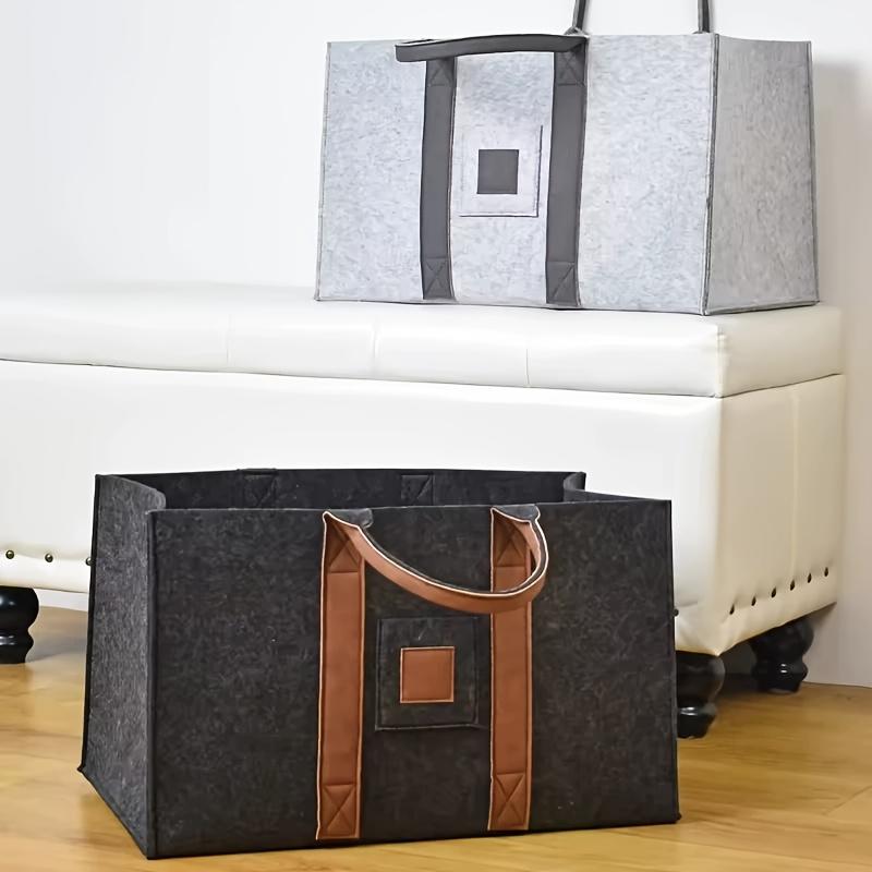 Felt Firewood Bag for Camping-Multi-Functional Large Capacity Storage Pouch Outdoor Dirty Clothes Organizer Portable Log Carrier