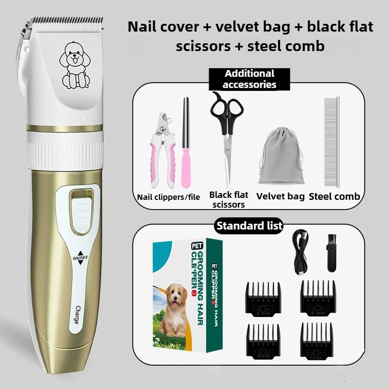 Rechargeable Dog Hair Cutting Machine Set Professional Dogs Haircut Machine Puppy Grooming Equipment Hair Trimmer Pets Beauty