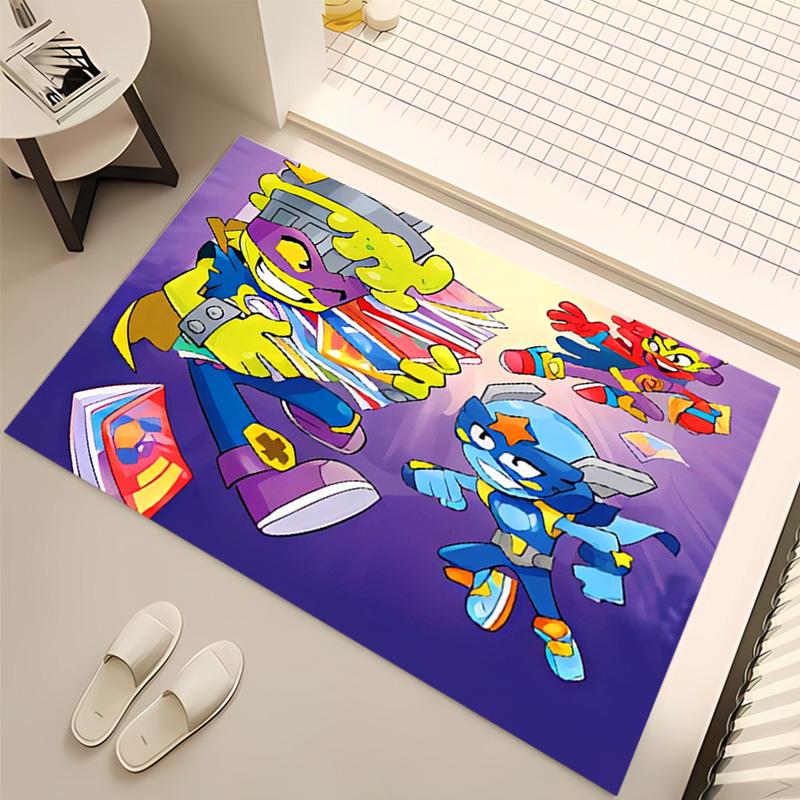 1pc Superthings Print Area Rug - Soft, Washable Non-Slip Indoor Mat, Living Room, Home Office Decorative Rug,Office Decorative