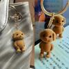 Forest Family Flocking Dog Keychain Cute Flocked Little Poodle Animals Keyring Bag Pendant Backpack Charms Car Decor Accessories