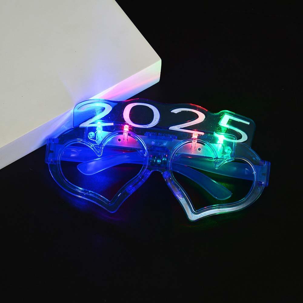 Любовь Сердце Форма 2025 С Новым Годом Светящиеся Очки Новогодняя Вечеринка Очки Рейв Ночной Клуб