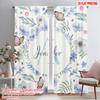 2pcs,2D Plane Printing Minimalist Curtains Floral Monogram Durable 100% Polyester Fabric (without Rod) Decorations Inside for