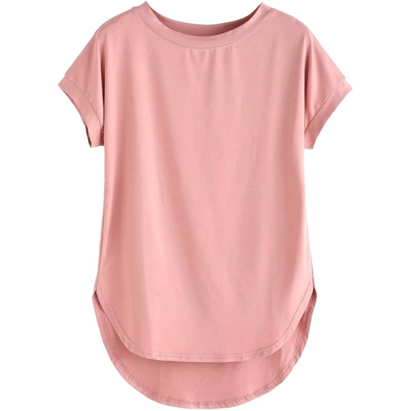 Fabricorn Women's Dust Rose Solid Regular Fit Short Sleeve Casual T-Shirt, Small Size
