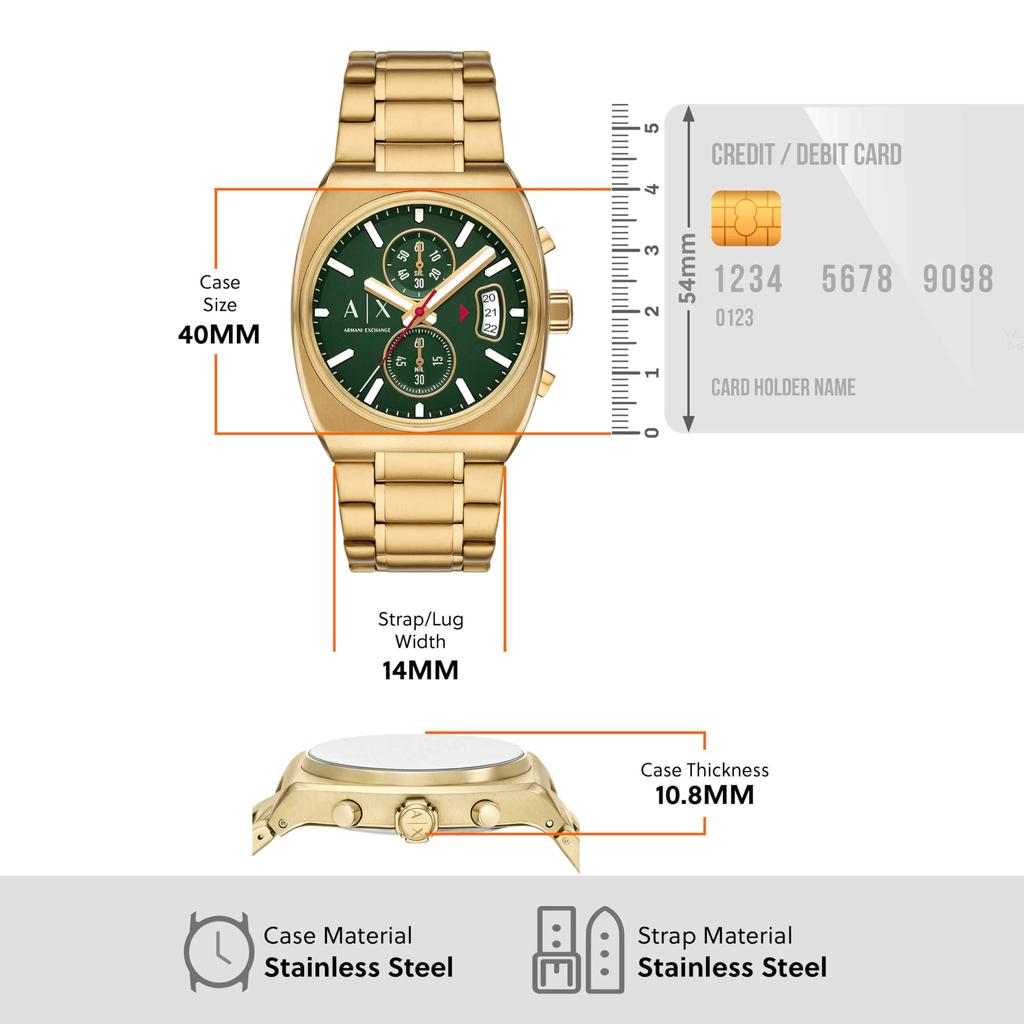 [AX Armani Exchange] Часы AX2822 Мужские Золотые