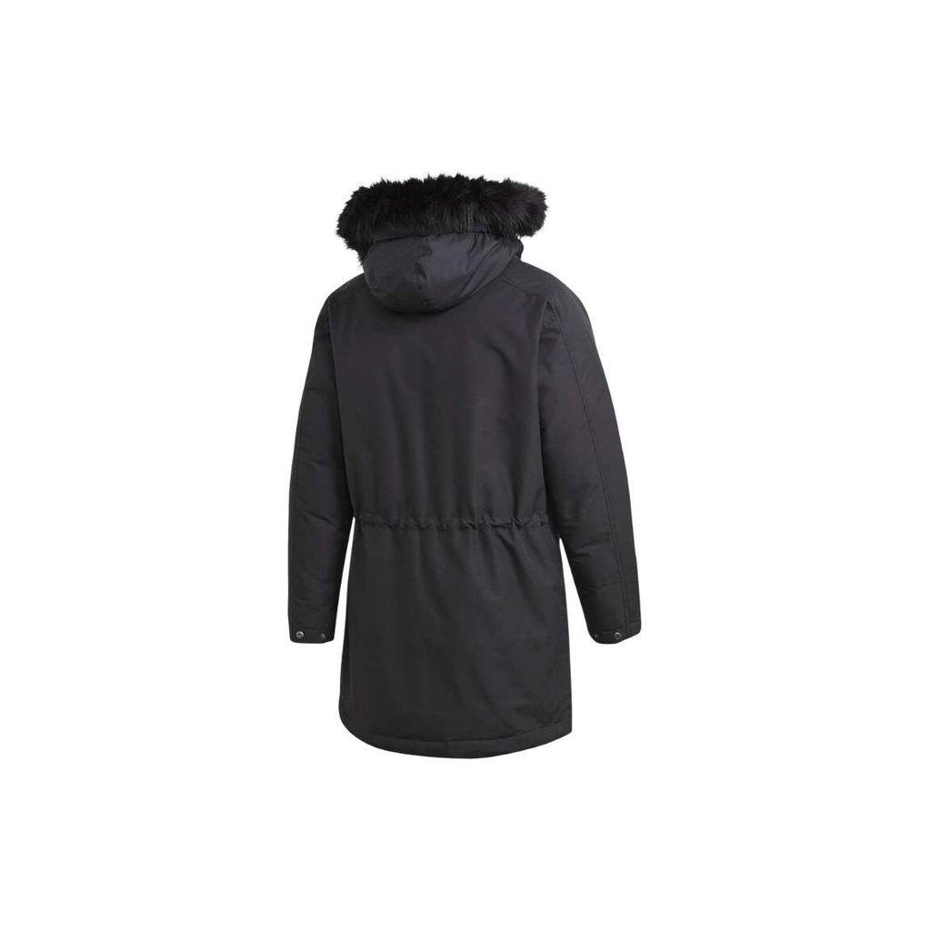 Adidas Однотонная длинная теплая парка с капюшоном, мужская верхняя одежда, черный цвет GF0083