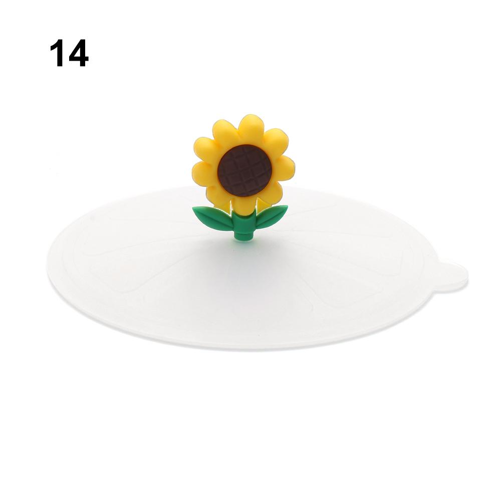 Cute Tea Coffee Lids Reusable Silicone Cup Cover Leakproof Dustproof Suction Cup Cover