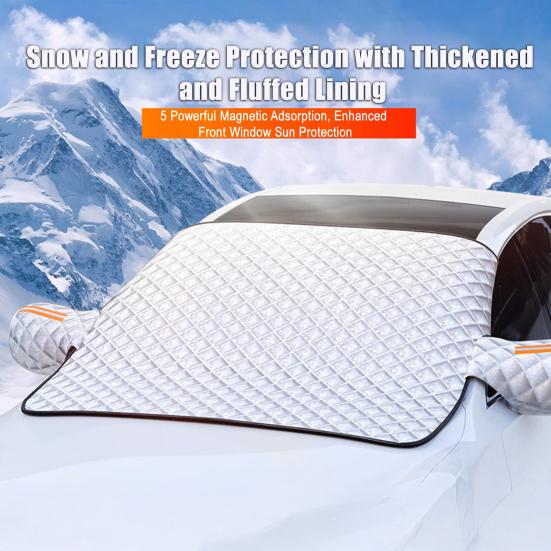 Магнитный чехол на лобовое стекло от снега Утолщенный чехол-половина для защиты от мороза и снега Универсальная зимняя защита лобового стекла автомобиля для большинства автомобилей внедорожников