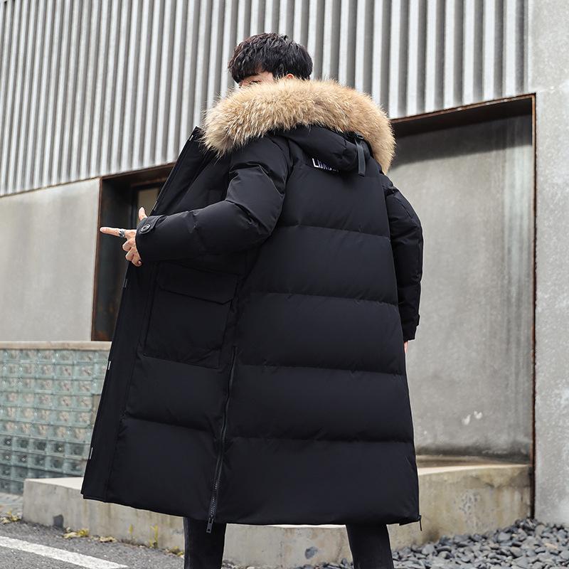 Down Jacket Men's Medium and Long Thickened Extreme Cold Winter Clothing Oversized Fur Collar New Winter