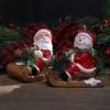 Рождественская фигурка Санты на санях, светящаяся керамическая статуэтка Санта-Клауса, светодиодное настольное украшение для праздничной полки, каминной полки, домашнего декора