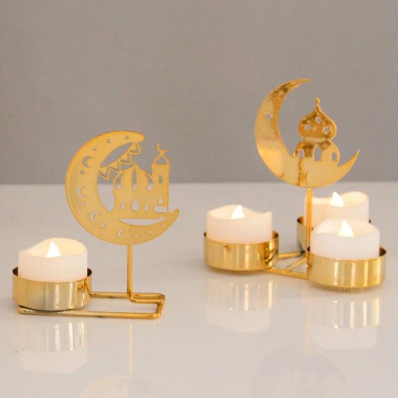 Ид Мубарак подсвечник металлический Рамадан украшение дома 2024 украшение для комнаты обеденный стол Карим ислам мусульманские товары для вечеринок подарок