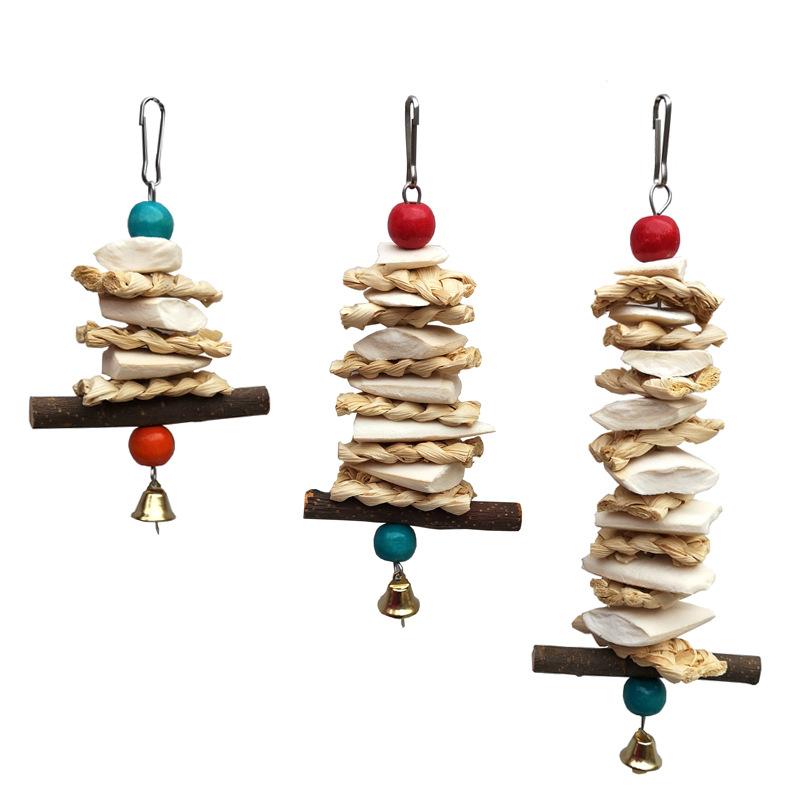 Игрушки для попугаев, Принадлежности для грызения, Игрушки для птиц, Веревки для грызения из кости каракатицы, Игрушки из плетеной соломы и кукурузного початка, Грызение яблоневой ветки