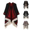 Ladies' Versatile Scarf, Striped Travel Shawl, Imitation Cashmere, Split And Thickened Cape